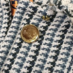 Tory Burch Virginia Glen Plaid Houndstooth Tweed Wool Coat Green Teal White 2 Photo 8