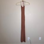 Meshki  Adrienne Halter Midi Dress Womens S Ribbed Knit Open Back Fall Casual Photo 2