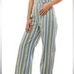 SAINT GERALDINE WOMENS Striped Overalls with Blue and Green Accents SMALL Photo 0