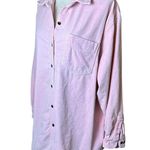Bill Blass  Pastel Powder Petal Pink Velvet Button Up Shacket 90s Y2K Bubblegum Photo 3