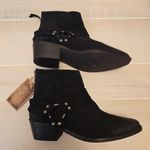 {6} NWT Vintage 7 Alameda Black Suede Western Buckle Ankle Booties Photo 3