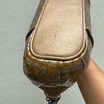 Brighton Croc Olive Green Shoulder Bag‎ Purse Zipper Charm And Dust bag B Tan Photo 9