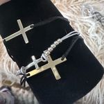 Cross Braided Bracelet Trio Perfect Stocking Stuffer Black Photo 5