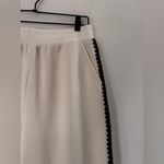 Unique Side Scallop Sweatpants M Cream Black Size M Photo 1