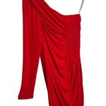 Boston Proper  One Shoulder Long Sleeve Ruched Bodycon Christmas Dress Red 0 Photo 1