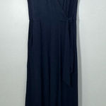 Pact  Women’s Navy Blue Faux Wrap Jumpsuit Size M Photo 0