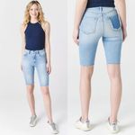 frame denim Le Vintage Bermuda Raw Edge Jean Shorts in Blue Size 23 NWT $195 Photo 1