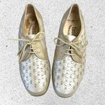 Fazan Two Tone Oxford Wedge Heel All Leather Spectator Shoes Women’s Sz. 7 Tan Photo 2