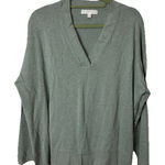 Parker Adyson  Womens 1X Aqua Green Blue Tunic VNeck Sweater Minimalist Cozy Soft Photo 0