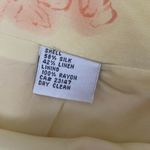 Talbots Collection Pleated Silk Linen Straight Yellow Floral Skirt 23” Size 10 Photo 4