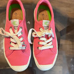 Cariuma OCA Low Bright Pink Canvas Sneakers Cork Insole Cap Toe Design Size 8 Photo 11