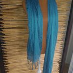 Beautiful Blue Fringe Shawl Scarf Photo 1