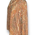 Vintage Cricket Lane Shirt Brown Paisley Copper Button Front Exaggerated Collar Tan Size 16 Photo 1