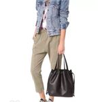 Madewell The Drawstring Transport Tote Saddle Bag Purse Black Leather Women's Photo 1