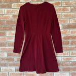 Madewell Long Sleeve Fit Flare Dress Women’s 6 Maroon Red Short Photo 6