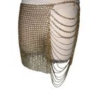 H:ours  Rema Mini Skirt in Gold Medium New Womens Chainmail Photo 5