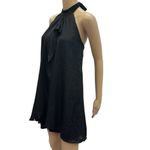 Speechless  Black Halter Tie Neck Ruffle Overlay Front Dress Womens Medium Photo 3