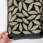 Shawlsmith London Black Sheer Leaf Print Scarf Wrap Shawl Photo 8