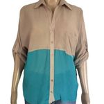 Ali & Kris color block roll tab sleeve blouse Photo 0