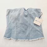 superdown  Domonique Strapless Denim Top in Denim Blue Photo 2