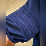 st. john's bay  Dark Blue 100% Cotton Puffy Sleeve Top Photo 3