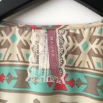 Mauve Cardigan Aztec Lace Top Classic Short Sleeve Cotton Multicolor Small S Photo 3