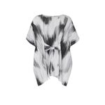 Natori Painted Ikat Top in White & Black S/M Womens Tunic Photo 10