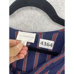 Workshop The  Women's Blouse Tunic Roll Tab Sleeve Blue Striped V Neck Sz Medium Photo 13