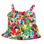 Anne cole Womens Easy Ring Tri Tankini Swim Top Removable Cups Pink Colorful 18W Photo 2