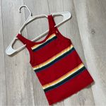 Brandy Melville Rainbow Crop Tank Top Red (One Size) colorful casual stretch Photo 3
