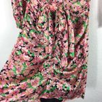 ZARA NWT  Printed Floral Draped Tie Ruched Mini Dress Pink Green Black Small Photo 12