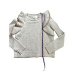 Berenice Paris Knit Sweater Ruffle Shoulders Tan Neutral Women's XS Photo 2
