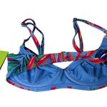 NEW Tabitha Brown SWIM Top Bikini Bra Women's XS 0/2 Underwire Adjustable Floral Blue Photo 4