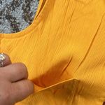 Kathie Lee Vintage Sleeveless Collared Button Down Textured Top Mustard 12 Photo 2
