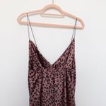 Y2K Rouss Womens Slip Dress Size S Brown Leopard Satin Midi Cowl Neck 90s Indie Photo 5
