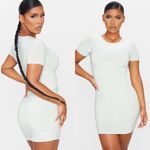 Pretty Little Thing New Sage Green Slinky Underbust Short Sleeve Bodycon D… Photo 1