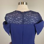 JS Collections  Lace and Crepe Short Sleeve Evening Gown Blue Size 6 Formal Dress Photo 6