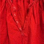 Sundry NWOT orange/ red plaid cotton top S Photo 2