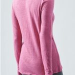 ATM Anthony Thomas Melillo Slub Jersey Long Sleeve V -Neck Tee Pink Gardenia Photo 4