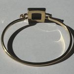 J. CREW Bracelet Set of 2 Gold Tone Bangle Square Wood Bead Bronze Leaf Cuff Photo 6