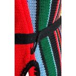 Vintage 70s Rainbow Striped Tunic Sweater Side Slits Short Sleeve Belted Size S? Photo 4