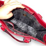 wilson's leather  Womens Satchel Tote Bag Handbag Purse Red Leather Large Photo 10