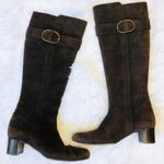 Cole Haan Heeled Boots 5.5 Women Oriana Suede Chocolate Brown Luxury Luxe Buckle Photo 1