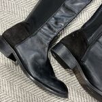 Luichiny Tall Boot Brown Leather and Fabric Over the Knee Riding Boots Black Size 8 Photo 2