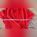 J.Crew Factory Textured Knit Wrap Dress bright cerise orange red size large Photo 9