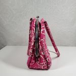 Vera Bradley VTG Eloise Bag Large Barbie Hot Pink Kiss Lock Dome Shoulder Purse Photo 3
