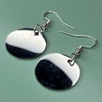 Inspirational Quote Mountain Print Stainless Steel Earrings Silver Photo 1