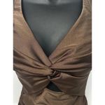 DKNY  One Piece‎ Womens Small Brown Twisted Knot Ruched Swimsuit Beachwear Photo 3