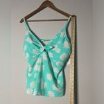 Arizona Jeans New Junior’s XXL Teal Floral Daisy Swim Top Bikini V neck Swimsuit Swimwear Photo 6