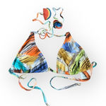 Shan, Ruffle Multi Color Triangle Bikini Top Photo 0